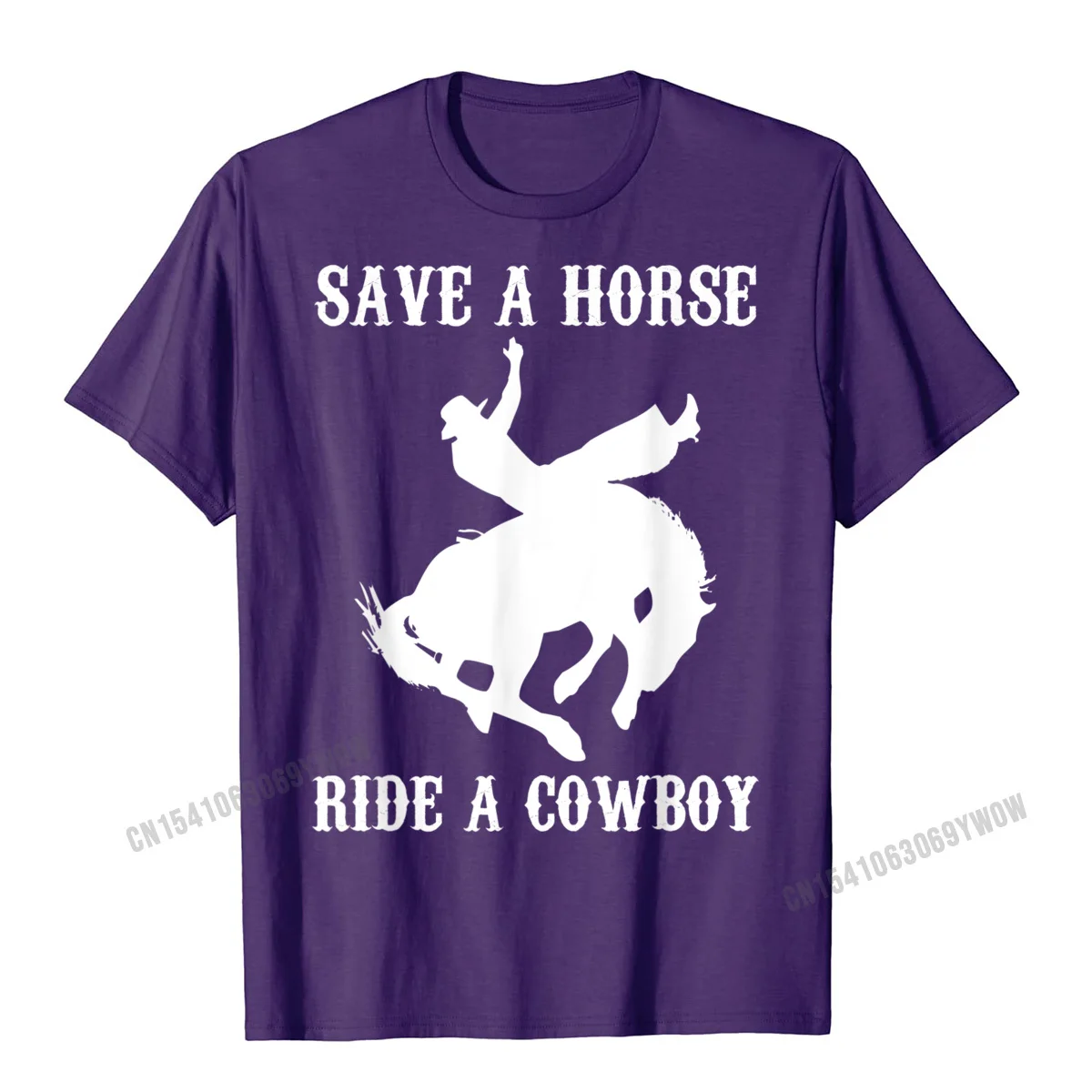 Leisure Cotton Normal Tops Tees Hip Hop Short Sleeve Young Tshirts Fashionable Father Day T Shirt O Neck Drop Shipping Save A Horse Ride A Cowboy T-Shirt funny saying sarcastic__971 purple