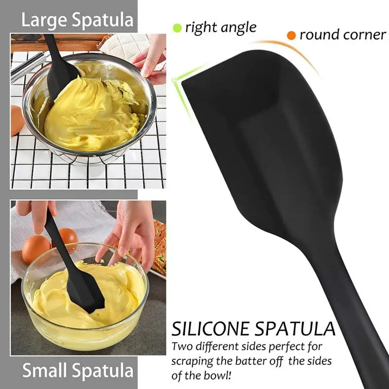 Non-Stick Silicone Cream Spatula Scraper Spoon Oil Brush Heat-Resistant Spatulas Flexible Kitchen Utensils For Baking Cooking