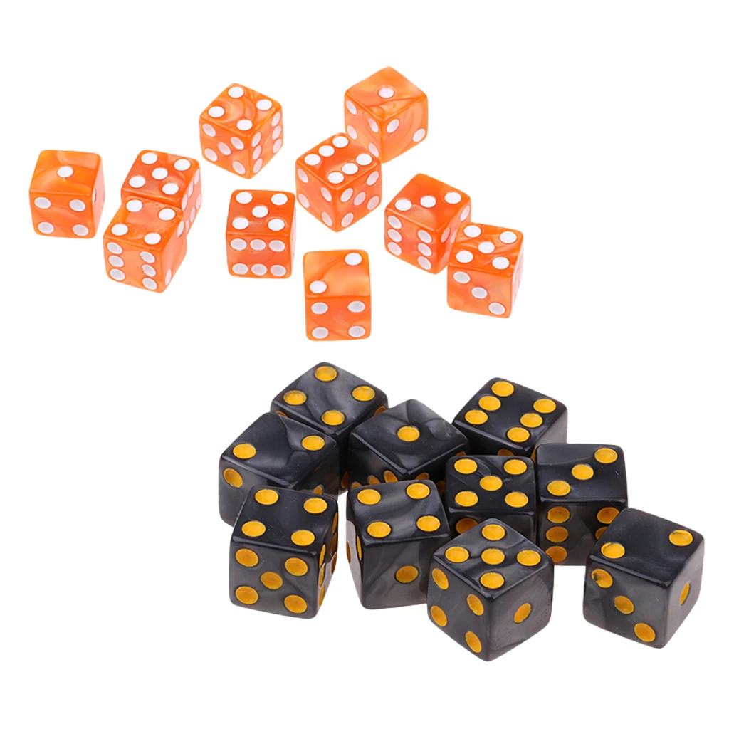 20Pcs Six Sided D6 Dices TRPG Toys for DND MTG Party Roleplay Accessory Gift