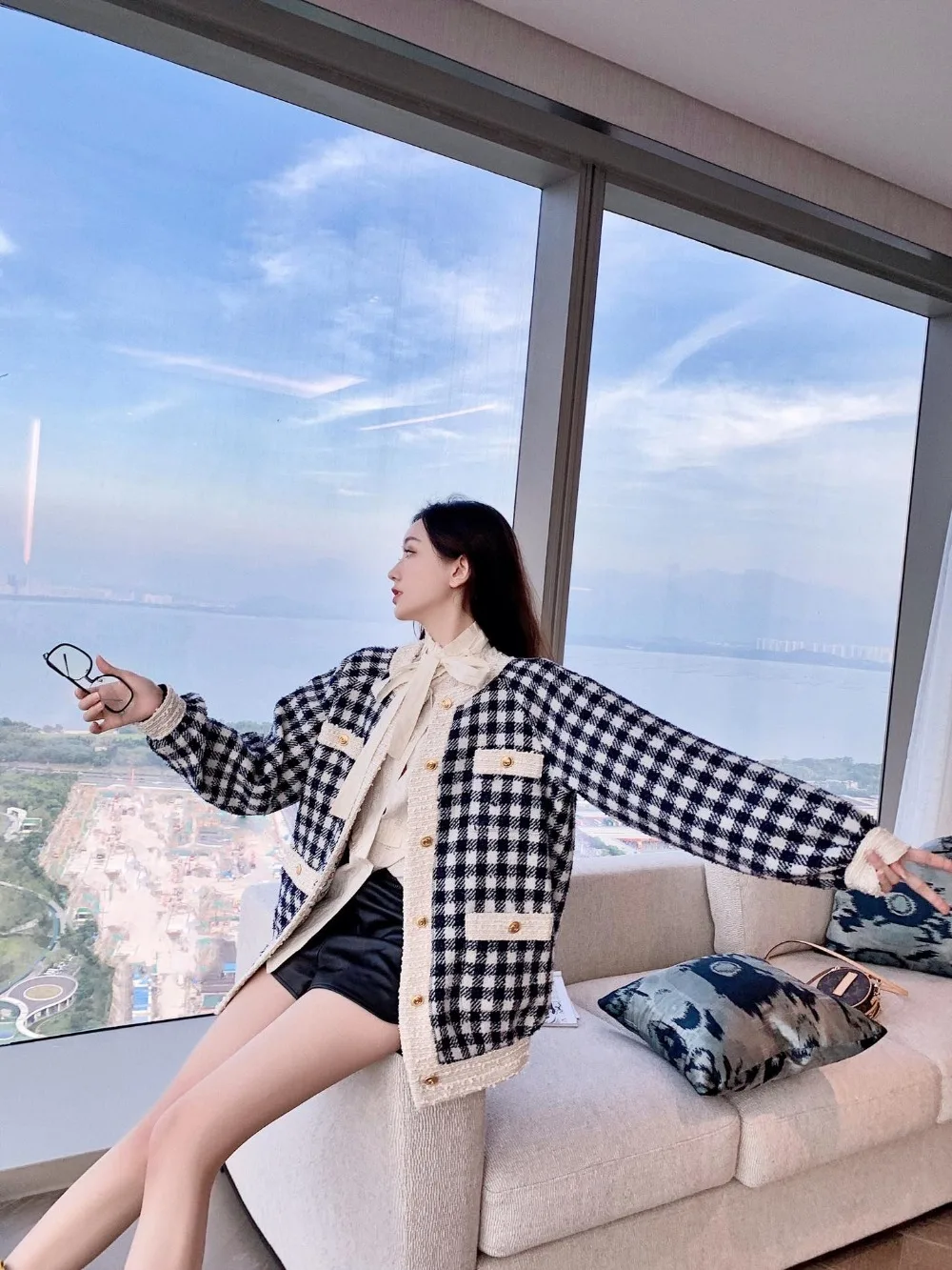 winner Новая женская клетчатая Повседневная куртка пальто Женская твидовая верхняя одежда пальто 2 цвета alice 10,15