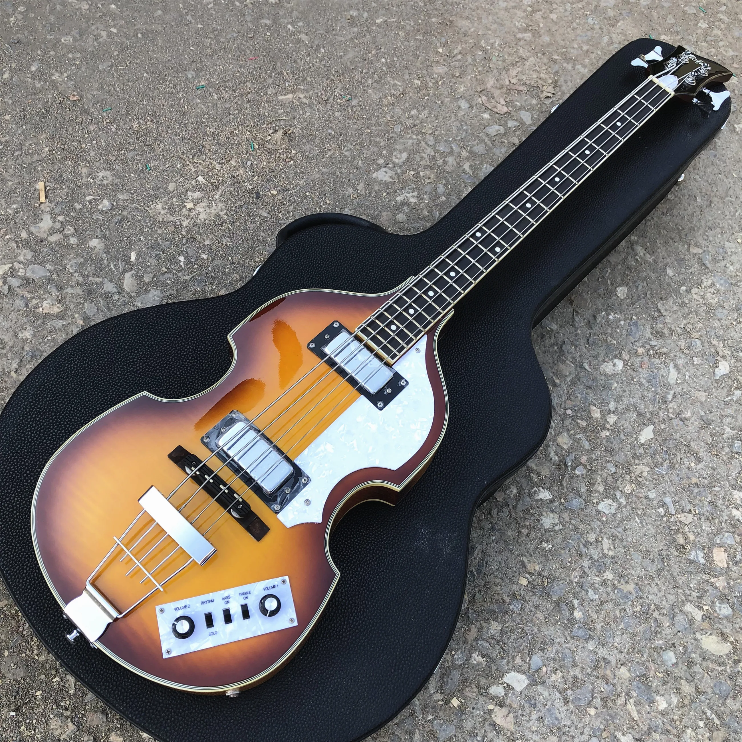 Hofner закат Пламя клен 4 струны бас полый корпус Винтаж CT скрипка BB2 электрическая