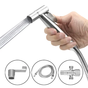 

Handheld Toilet Bidet Sprayer Set Shower Head for Bathroom Stainless Steel with Shower Hose Bidet Faucets Hygienic Shower Tools