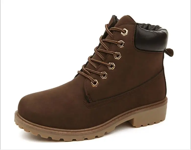 Large size Winter Men Boots PU Outdoor Snow Ankle Boots Male Lace Up Anti-slip Booties British Sneakers Plus Size