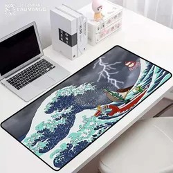 Bonito anime tapete de rato kawaii acessórios onda antiderrapante tapete mausepad computador mousepad gamer tapetes para computador teclado de jogos xl