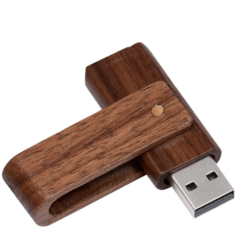Walnut Клиентский логотип деревянный вращающийся usb флэш-накопитель из натурального дерева перевернуть флеш-накопитель 4 GB/8 GB/16 GB/32 GB/64 GB карта памяти - Цвет: Walnut