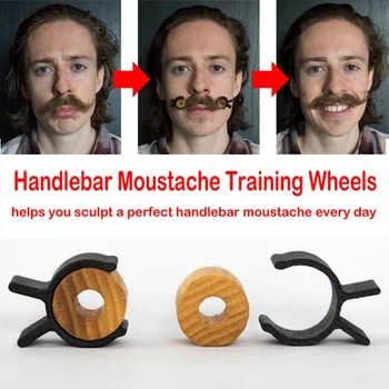 Günstig Holz Silica Gel Lenker Schnurrbart Ausbildung Räder Für Männer Salon Schnurrbart Styling Vorlage Für Bart Gestaltung Trimmen Werkzeug