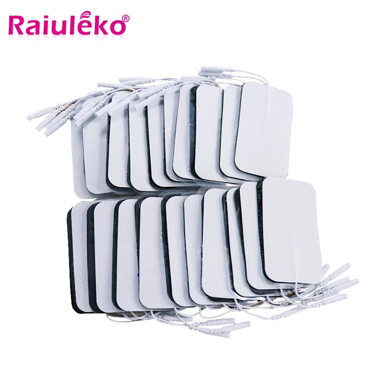 Miglior 50 pcs 9x5 cm 2 millimetri Spina Riutilizzabile Decine Elettrodo Pad Per Impulso Digitale di Terapia di Agopuntura massaggiatore Stimolatore Muscolare Elettrico