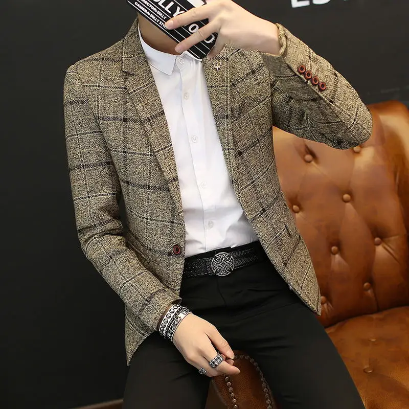 Jacket Male Blazer 2019 New Arrival Autumn Winter Streetwear Men's Suit Casual Brand Clothes Slim Fit Blazers Masculino | Мужская