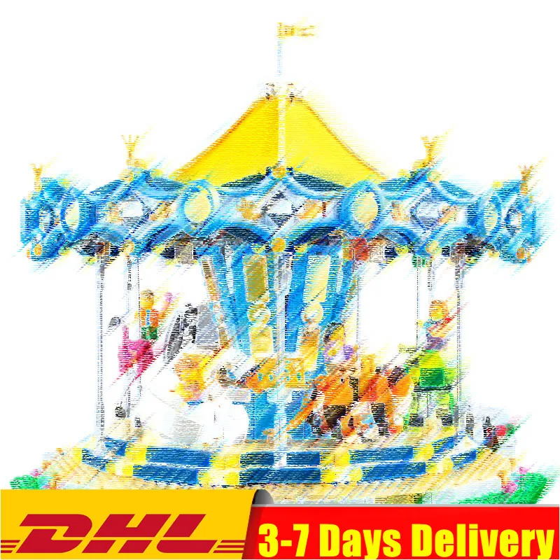 

DHL IN STOCK City Street View Ferris Wheel Carousel Sets Model Building Kits Blocks Bricks Christmas Gifts Toys for Children