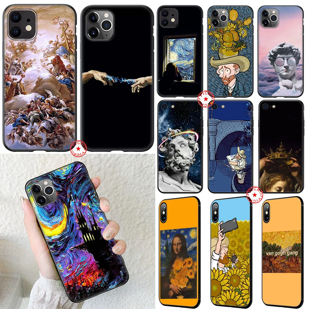 Искусство Ван Гог &quotМона Лиза&quot Дэвид Мягкий силиконовый чехол для телефона iPhone