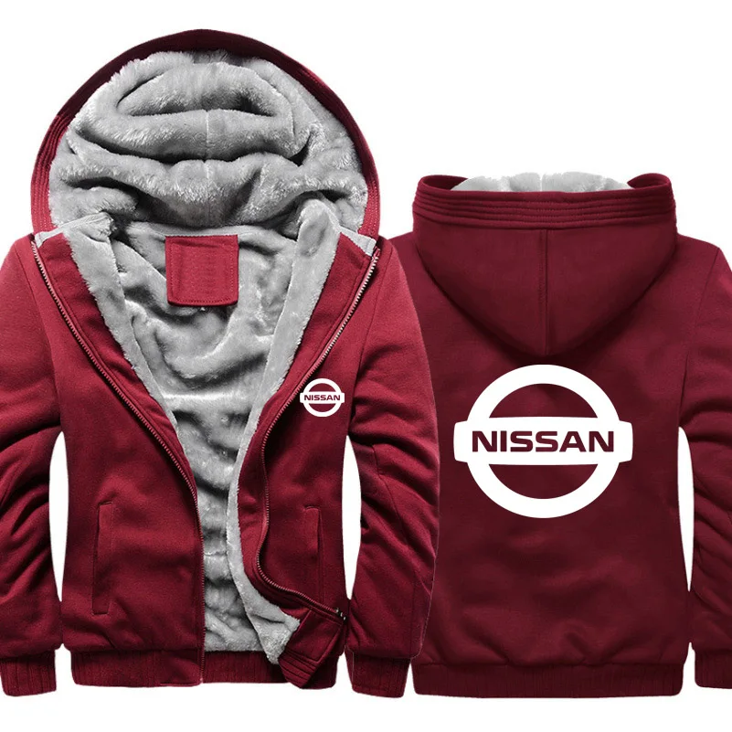Толстовки для мужчин Nissan автомобиль логотип печати куртка для мужчин s толстовки повседневные зимние толстый теплый флис хлопок молния одежда реглан мужской спортивный костюм