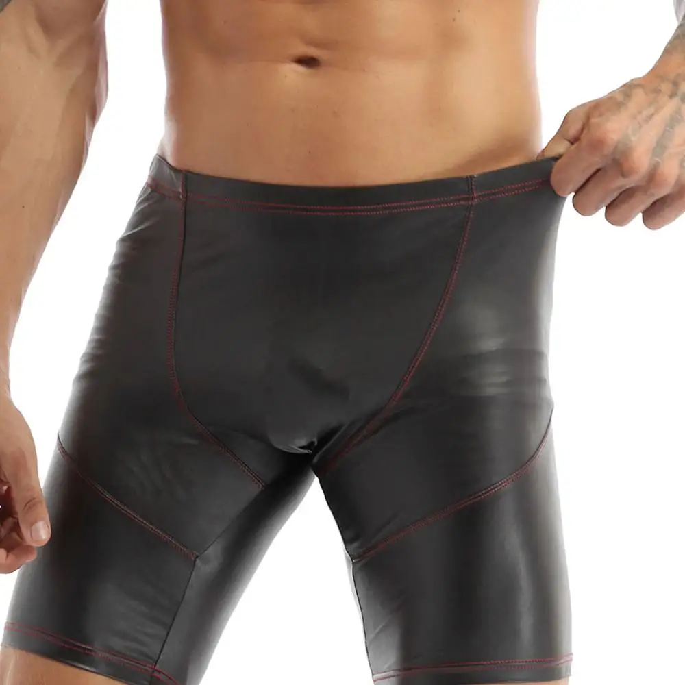 Men Leggings Sexy Mens Lingerie Latex Compression Shorts