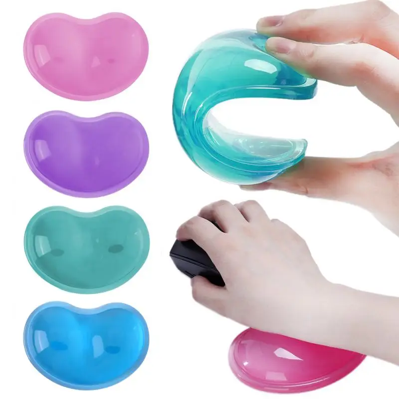 

Wavy Transparent Jelly Design Comfort Wrist Rests Support Mat Anti-Fatigue Computer Mouse Pad Silicone Heart-shaped Pad