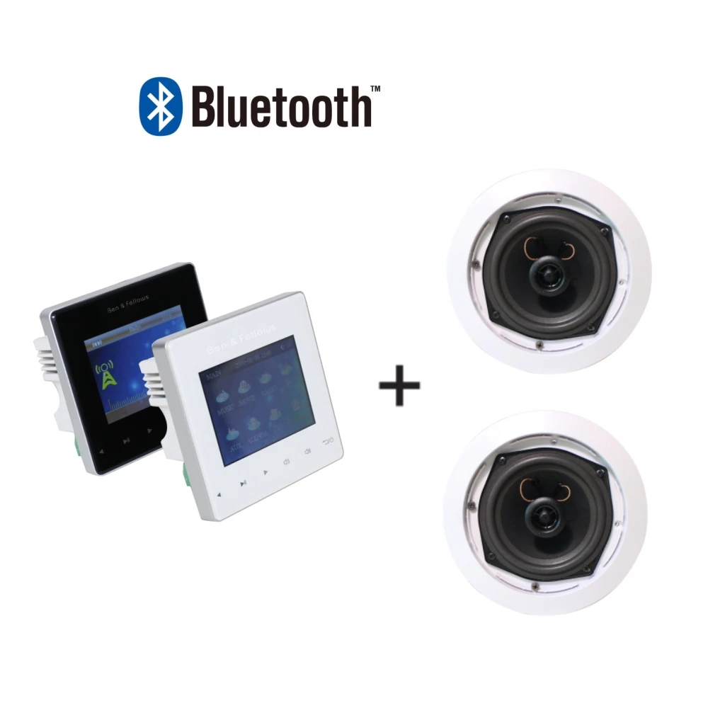 Bluetooth USB mini 2-CH 25wpa домашняя аудио фоновая музыкальная система в настенный усилитель с 2 шт 5 ''коаксиальные колонки