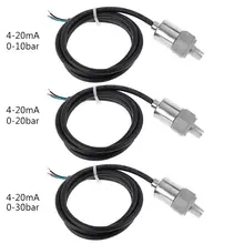 0-10/20/30bar Pressure Transmitter Transducer Sensor Oil Water 1/8 Input 8-32V 12V 24V DC Output 4-20mA