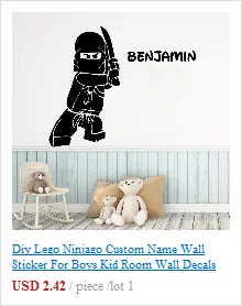 Лего обои Ninjago пользовательское имя наклейка для детской комнаты наклейки на стены лего наклейка s для детской комнаты наклейка плакат muur наклейка s