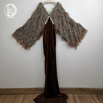 

Don&Judy Maternity Clothes Pregnancy Dress for Photo Shoot Evening Party Prom Gown Christmas Baby Shower Maxi Tassel Dresses New