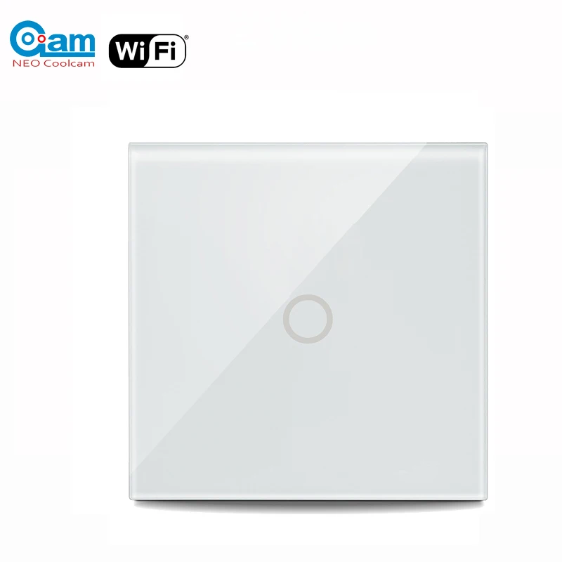 

NEO Coolcam 5A WiFi EU Light Switch 1Gang Wall Light Switch Glass Panel Touch Work with Alexa Google Home IFTTT