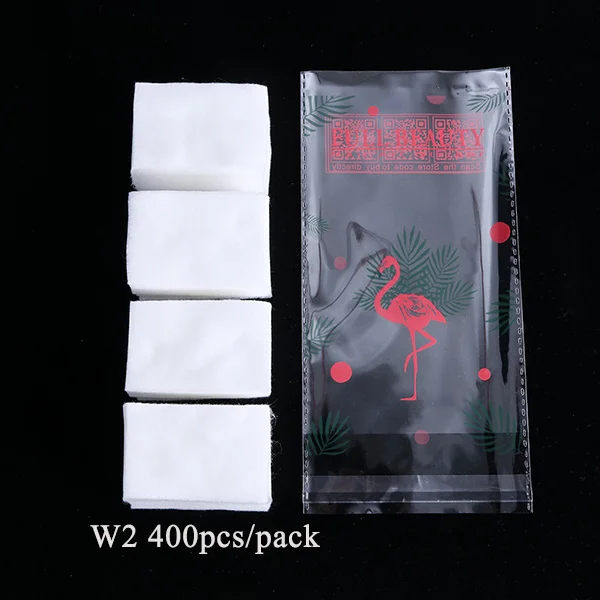 W2 400pcs 1 упаковка, Гель-лак для удаления лака, салфетки для ногтей, очищающая Безворсовая бумажная подушечка, впитывающая жидкость для снятия лака, маникюрные хлопковые салфетки, оберточная бумага, инструмент CH957-1 - Цвет: W2 400pcs