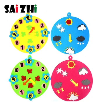 

Weather Forecast Meteorologic Teaching AidsKindergarten Manual Diy Weave Cloth Puzzle Early Learning Education Aid Toys SZ3632