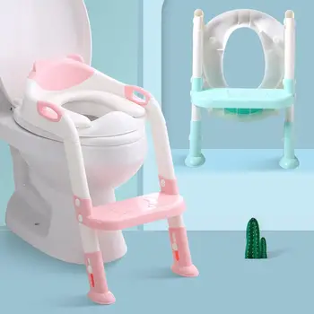

2 Colors Baby Potty Training Seat Children's Potty Baby Toilet Seat With Adjustable Ladder Infant Toilet Training Folding Seat