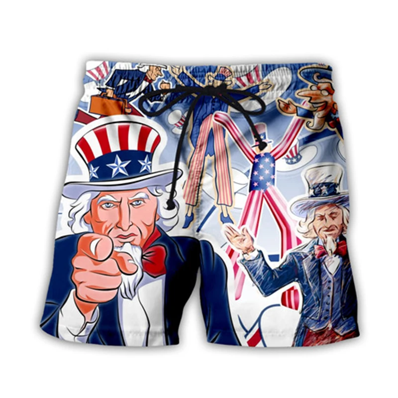 

Summer Men's Beach Shorts Lace Up Anime 3D Printed Breathable Quick-Drying Plus Size Loose Shorts Men