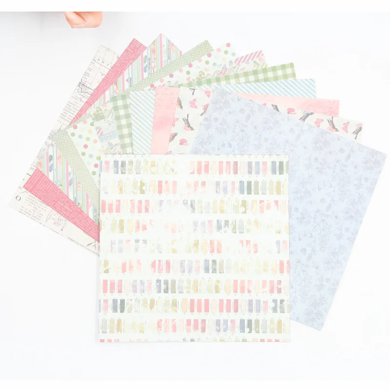 

KLJUYP 12 Sheets New Design Scrapbooking Pads Paper Origami Art Background Paper Card Making DIY Scrapbook Paper Craft
