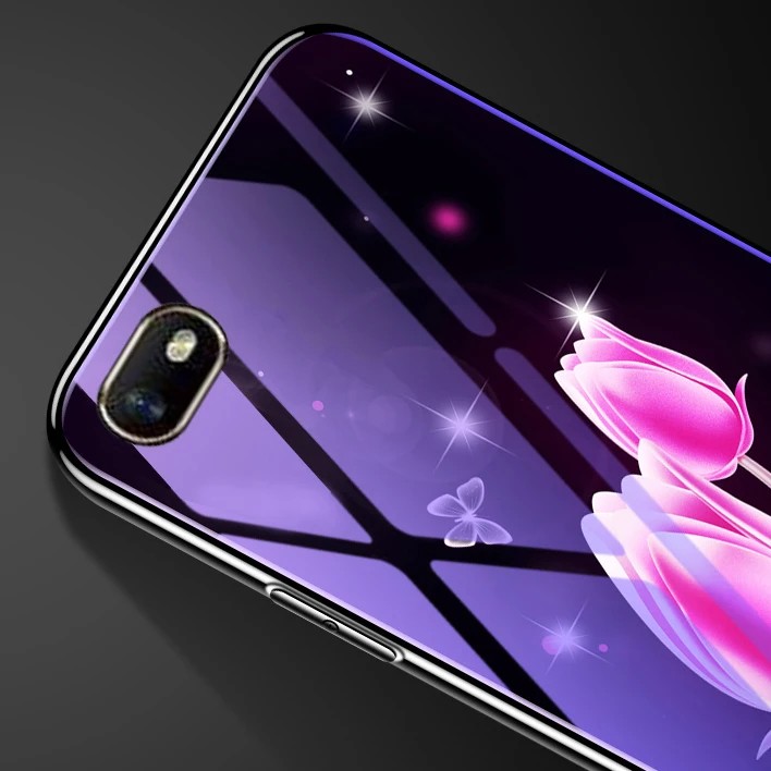 Модный чехол для Oppo A7/A7x/F9(F9 Pro)/A3s/A83/A1k/F5 Youth/A73/F3 Plus/A39 силиконовый синий светильник Coque стеклянная крышка