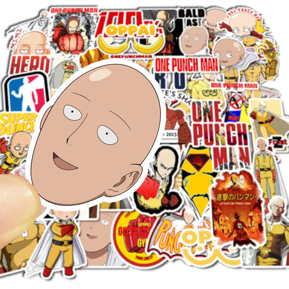 50 шт. наклейки в стиле аниме One Punch Man для декора стен холодильника мотоцикла