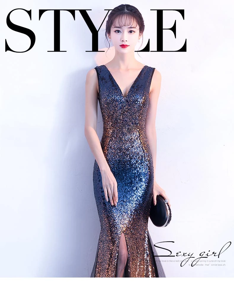 Sequins сексуальное платье Cheongsam с глубоким v-образным вырезом, китайское вечернее платье, длинное женское платье, элегантное платье Qipao для ночного клуба