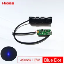 Высокая мощность 450нм 1,6 Вт Синяя лазерная указка лазерный прицел указатель промышленного класса лазерный проекционный источник света настраиваемый