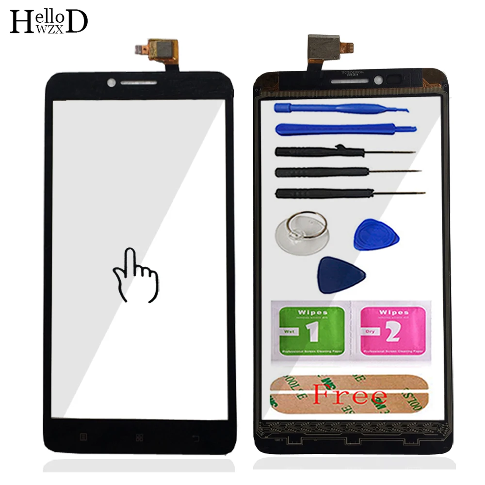 

5.5'' Touch Screen Front Glass For Lenovo A768 A 768 Touch Screen Glass Digitizer Panel Touchscreen Lens Sensor Adhesive