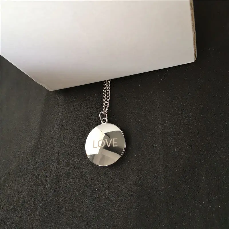 sublimation blank heart round  locket photo necklaces pendants Valentines Day gift hot tranfer printing consumable 15pcs/lot 5