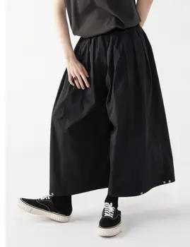 

New Men's Fashion Loose Wide Leg Pants Japanese Personality Men's Simple Samurai Pants Nine Pants