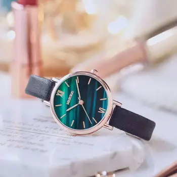 

100pcs/lot Womens Watches Retro Small Green Watch Malachite Texture Dial Ladies Quartz Wristwatch Casual Female Clocks Wholesale
