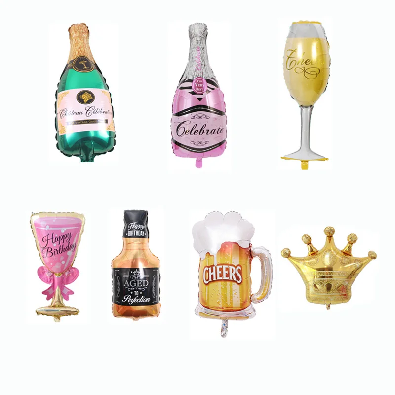 

Large Foil Champagne Cup Beer Balloons Wedding Anniversary Wine Bottle Cup Balloon Valentine's Day Birthday Party Decor P20
