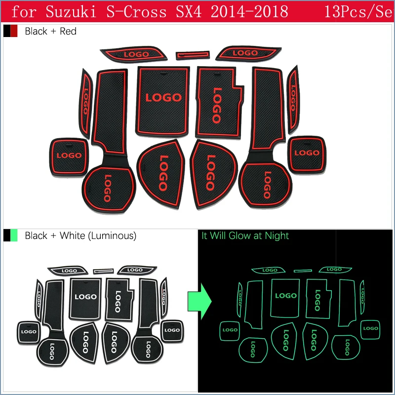 Противоскользящие резиновые ворота слот чашки коврик для Suzuki SX4 S-Cross Maruti SX-4 SX 4 S Крест SCross подушка