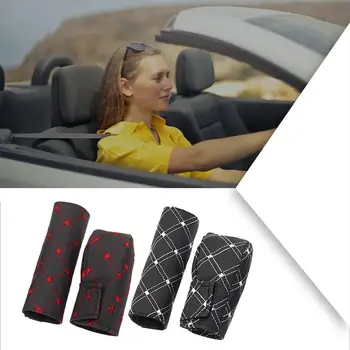 

Automobile Handbrake Gear 2 Piece Set Universal Manual Automatic Handbrake Sleeve Leather Embroidery Handle