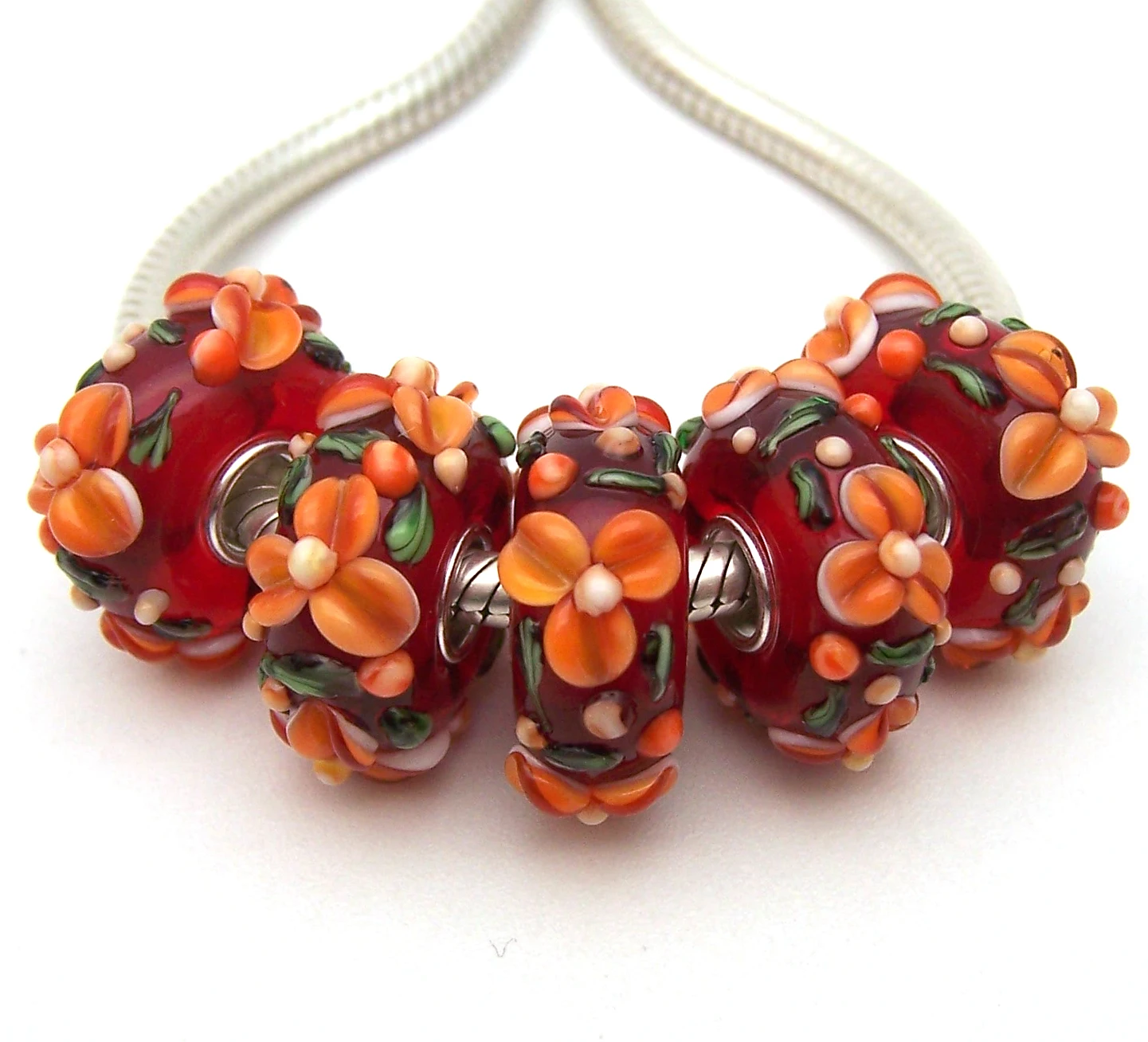 JGWG1617 5X 100% Authenticity S925 Sterling Silver Beads Murano Glass beads Fit European Charms Bracelet diy jewelry Lampwork | Украшения и