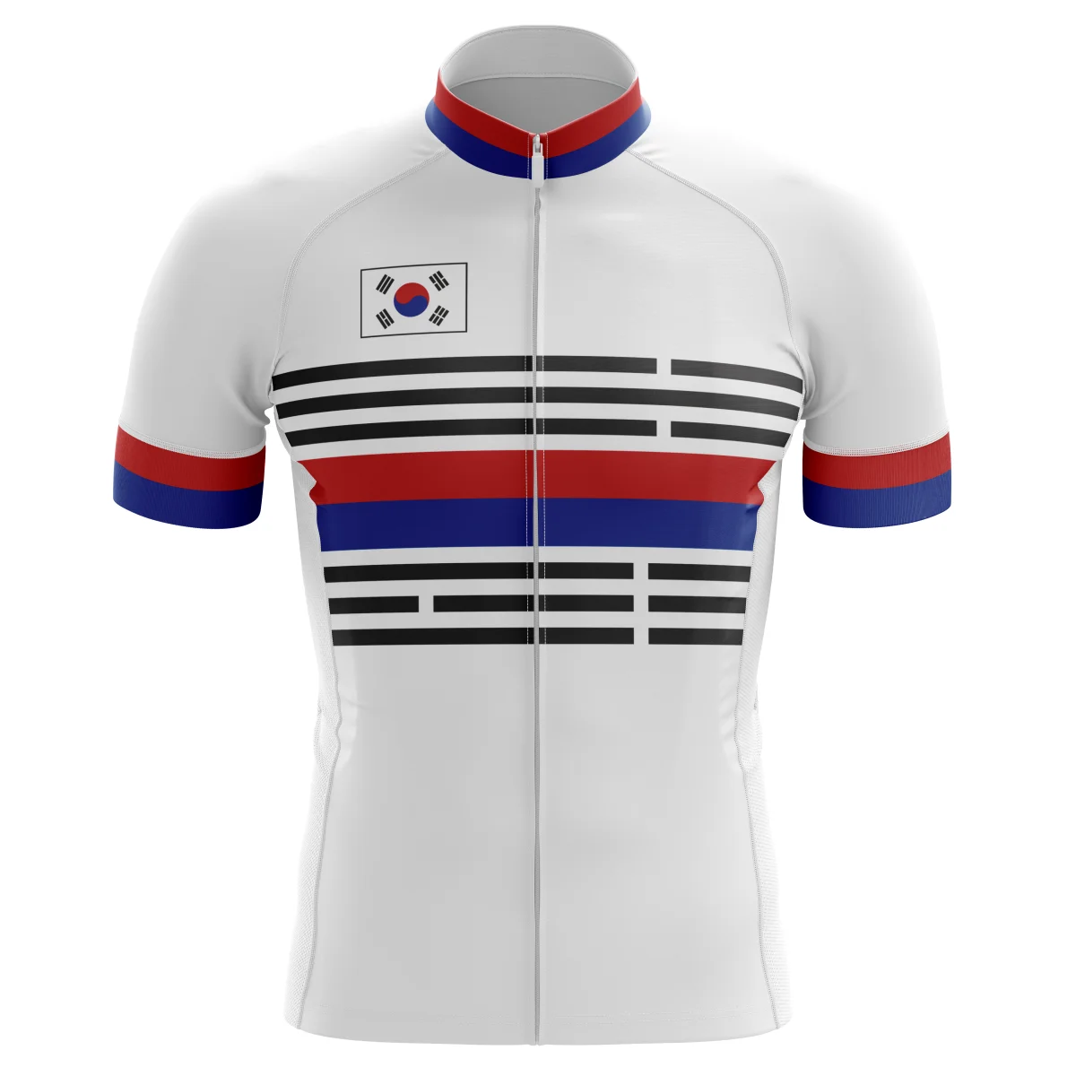 Hirbgod Men's Cycling Jersey For South Korea Flag Stripe Pattern Mtb