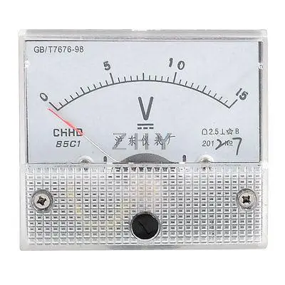 

Screw Mounted Class 2.5 Accuracy Analog DC Volt Meter Panel 0-15V