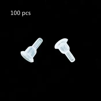 

100Pcs/Set Safe Sleep Loose-proof Ear Post Nuts Silicone Earrings Pins Anti Bending Protective Stoppers Earings Back Lifters