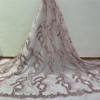 

Madison Luxury African Handmade Beads Lace Fabrics High Quality Nigerian Lace Fabric For Woman Wedding Dress 5Yards/Lot