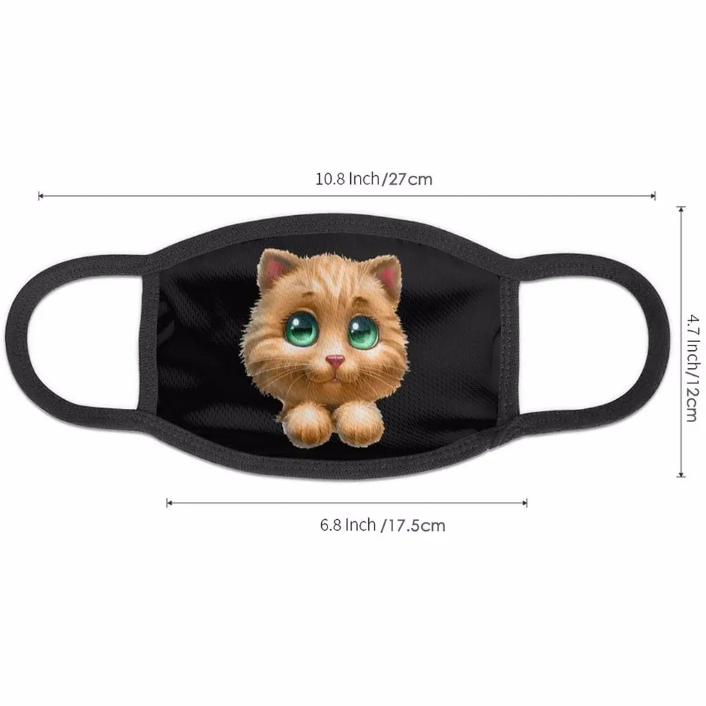 2020 оптовая продажа унисекс маска с принтом кота из хлопка PM2.5 черная Пылезащитная