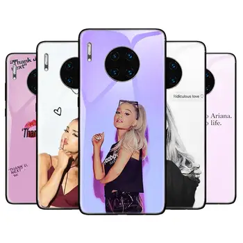 

Tempered Glass Case for Huawei Honor P Smart 8X 9X 20 V30 Pro Y6 Y7 Y9 2019 10 Lite Cover Capa Ariana Grande Thank U Next