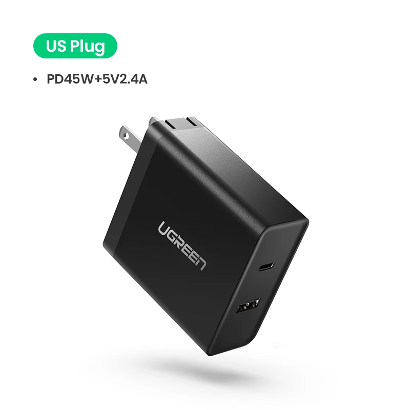 US PD45W Charger Ugreen USB зарядное устройство PD 45 Вт быстрое зарядное устройство для iPhone X 8 Быстрая зарядка 3,0 для телефона Xiaomi зарядное устройство для MacBook Pro nintendo Switch - Тип штекера: US PD45W Charger