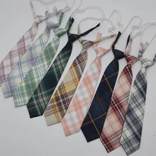 

Shirt Necktie Women College Style JK Plaid Uniform Detachable Collars Removable Ties Apparel Accessories галстук женский