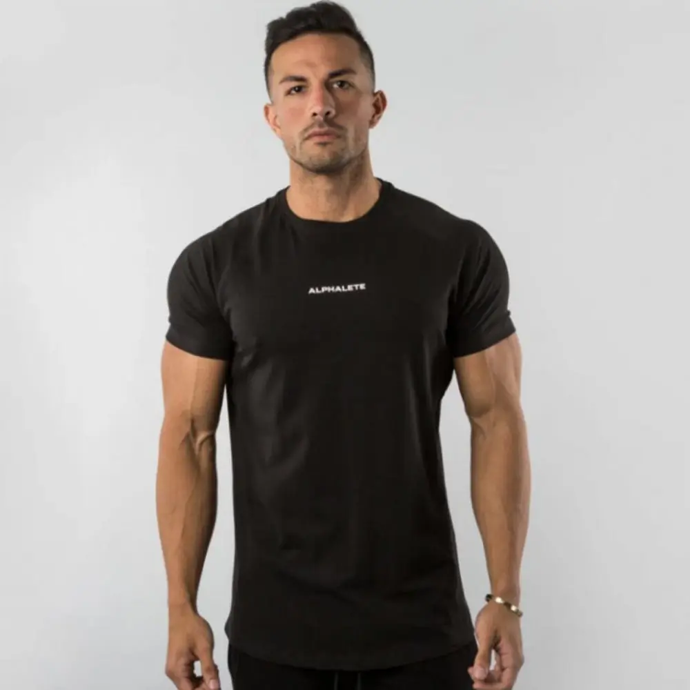Gym cotton t-shirt for men mens clothing tops & t-shirts
