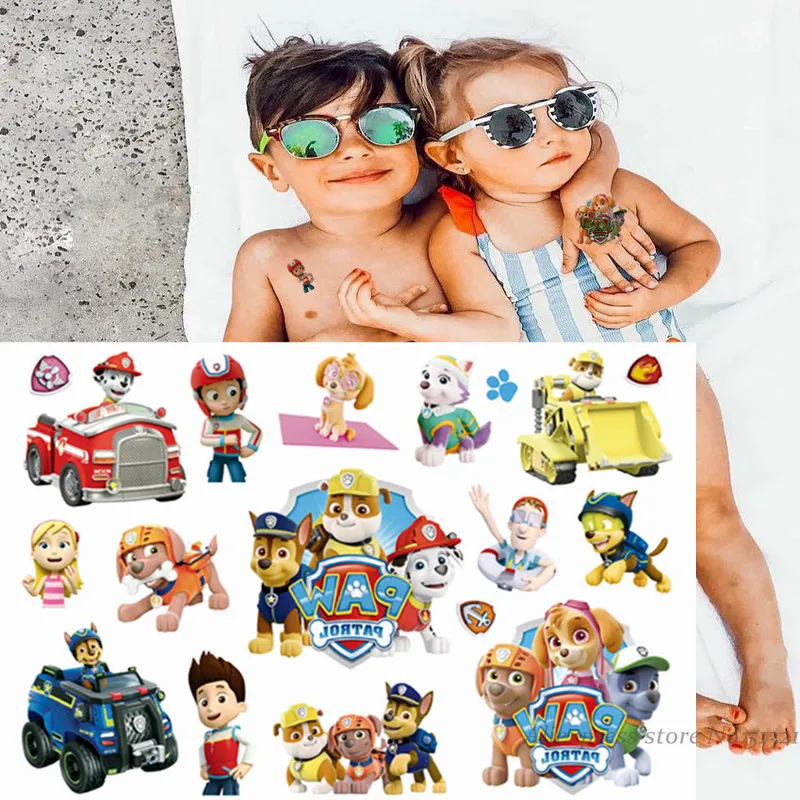 

Paw Patrol Cute Cartoon Temporary Tattoo Sticker For Boys Children Toys Tatoo Paper Paste Waterproof Flash Kids Gift