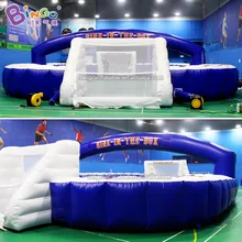 Горячий портативный надувной синий футбольный шаг с 18x12x4 mH/большой футбольный корт реклама для футбольных игр игрушка